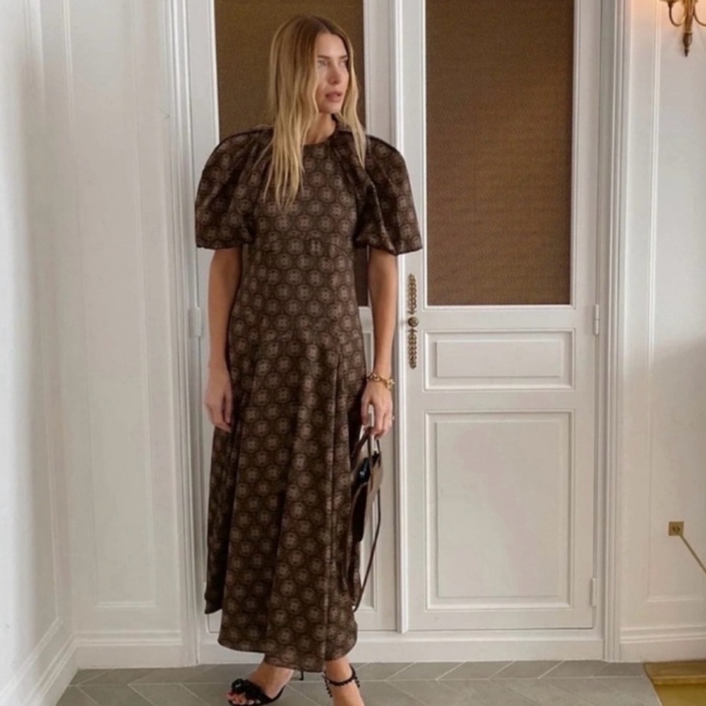 ANTONIO MELANI Courtney Grow Brown Long Sleeve Dress